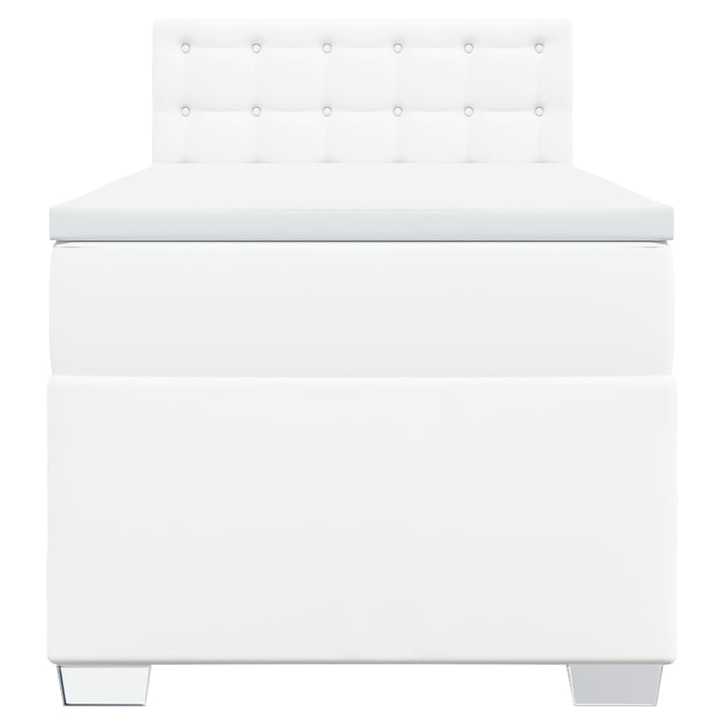 kontinentalseng med madras 80x200 cm kunstlæder hvid