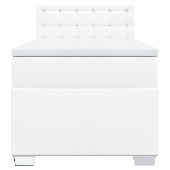 kontinentalseng med madras 80x200 cm kunstlæder hvid