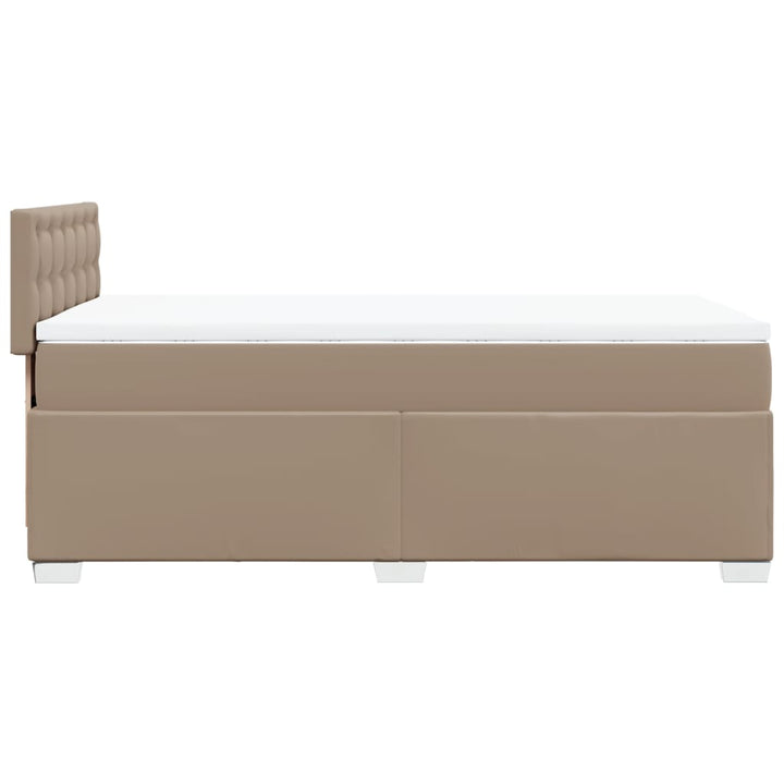 kontinentalseng 80x200 cm kunstlæder cappuccinofarvet