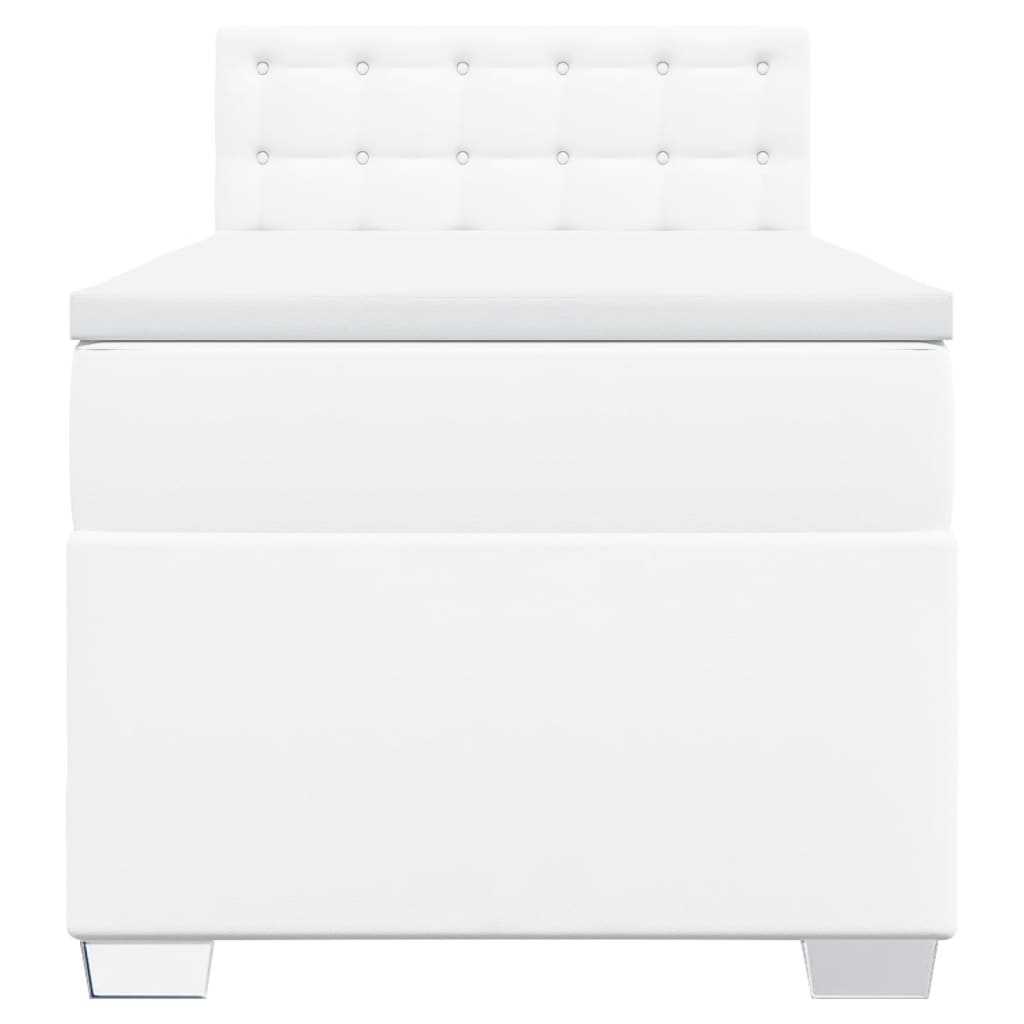 kontinentalseng med madras 90x190 cm kunstlæder hvid