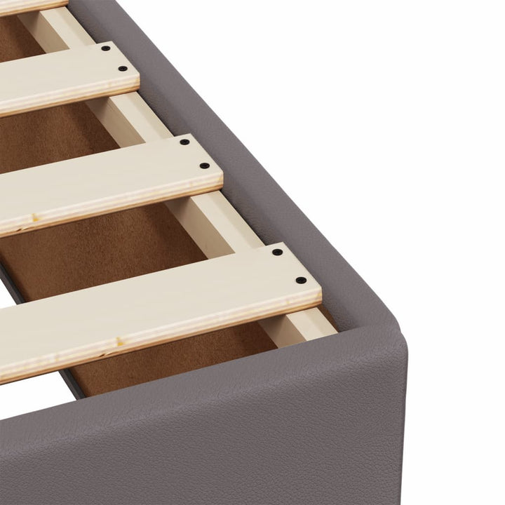 kontinentalseng med madras 90x190 cm kunstlæder grå