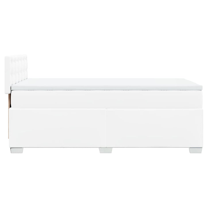 kontinentalseng med madras 90x200 cm kunstlæder hvid
