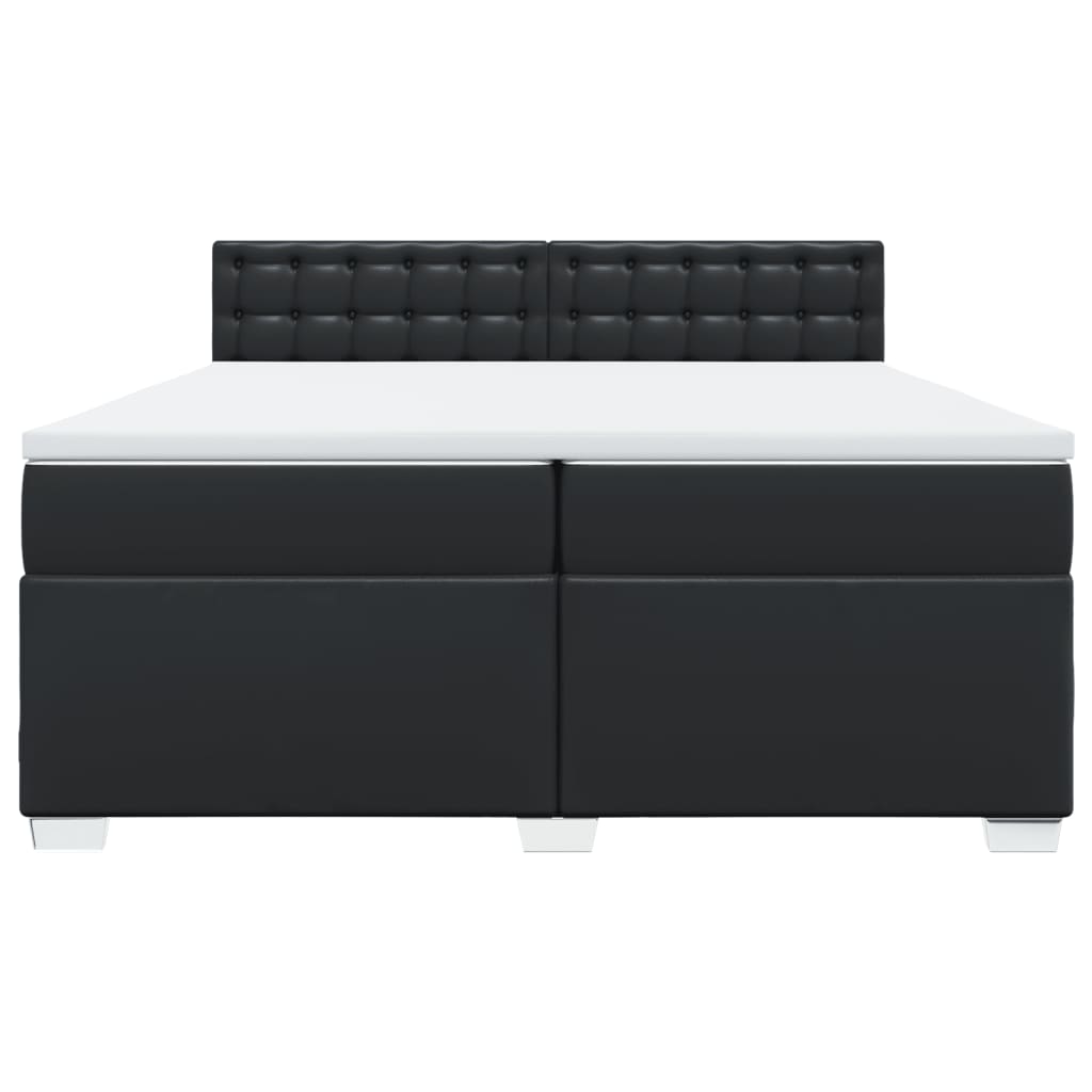 kontinentalseng med madras 200x200 cm kunstlæder sort