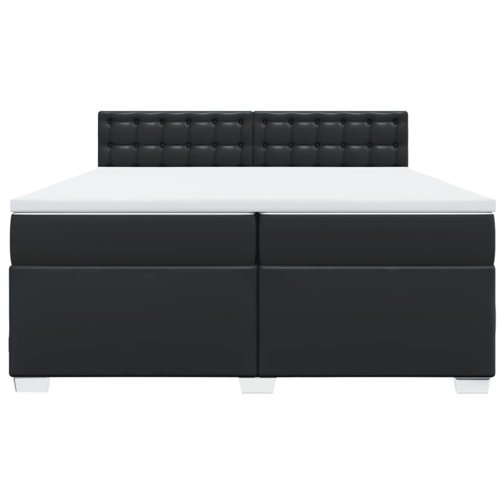 kontinentalseng med madras 200x200 cm kunstlæder sort