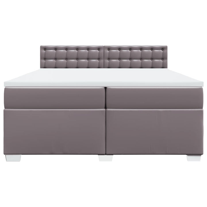 kontinentalseng med madras 200x200 cm kunstlæder grå