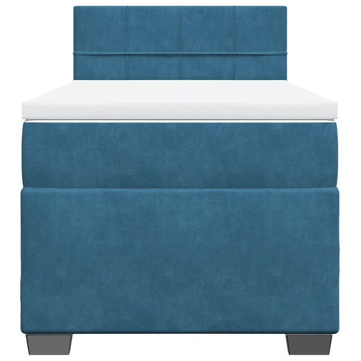 kontinentalseng med madras 80x200 cm fløjl mørkeblå