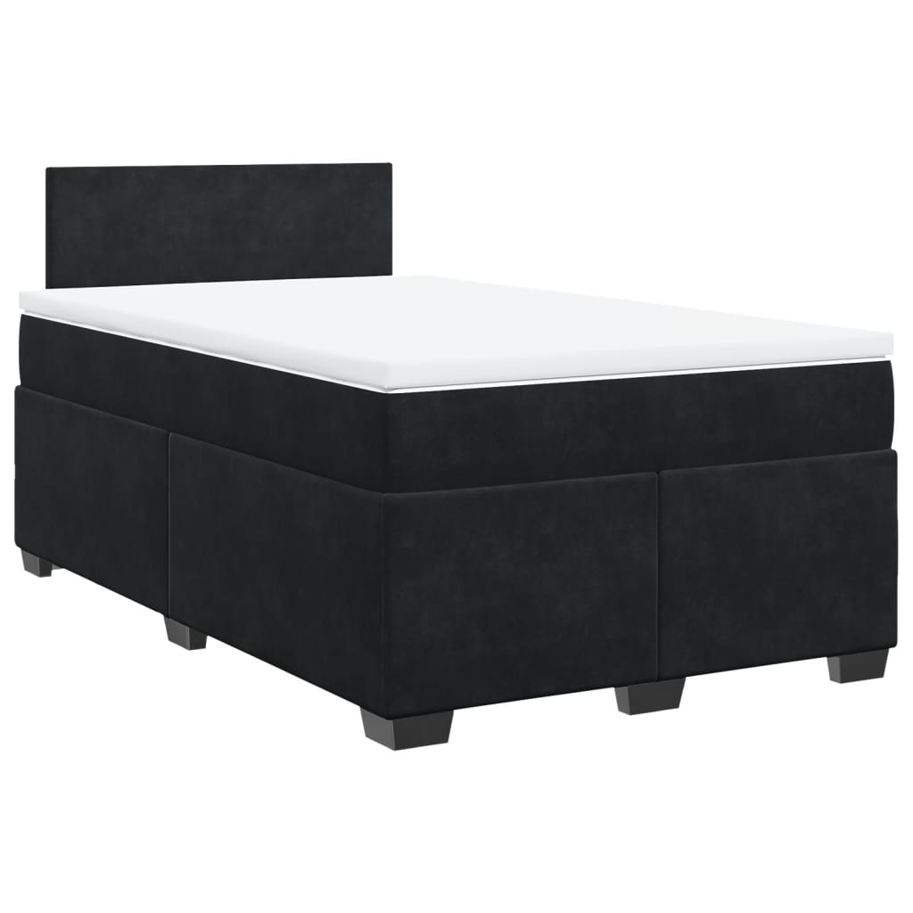 kontinentalseng med madras 120x190 cm velour sort