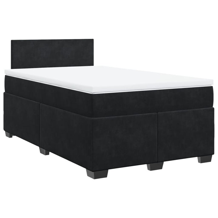 kontinentalseng med madras 120x190 cm velour sort