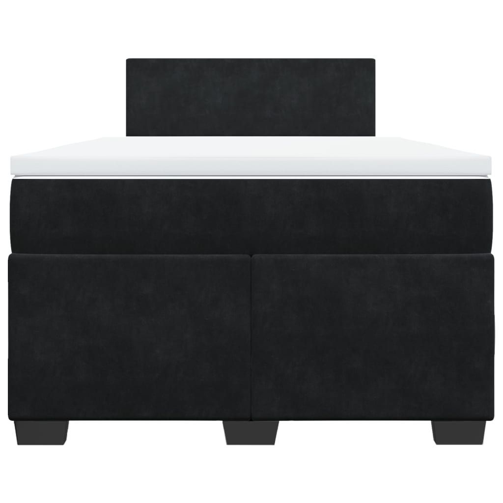 kontinentalseng med madras 120x190 cm velour sort