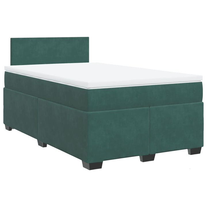 kontinentalseng med madras 120x190 cm velour mørkegrøn