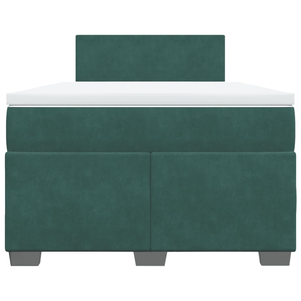 kontinentalseng med madras 120x190 cm velour mørkegrøn