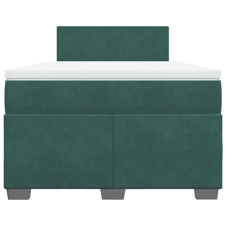 kontinentalseng med madras 120x190 cm velour mørkegrøn