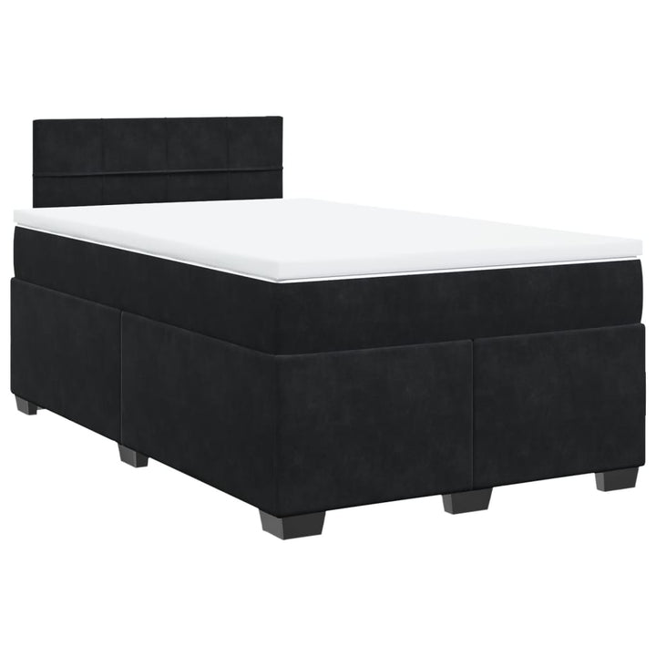 kontinentalseng med madras 120x190 cm velour sort