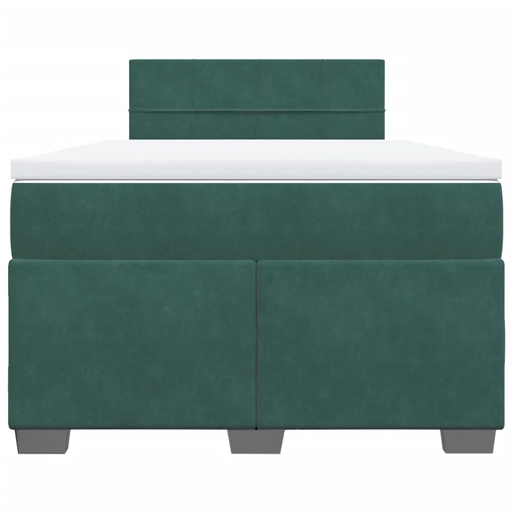 kontinentalseng med madras 120x190 cm velour mørkegrøn