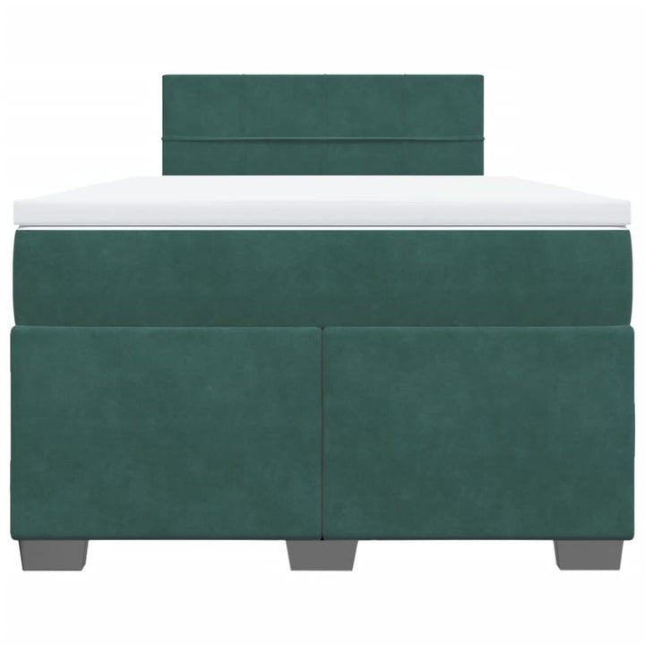 kontinentalseng med madras 120x190 cm velour mørkegrøn