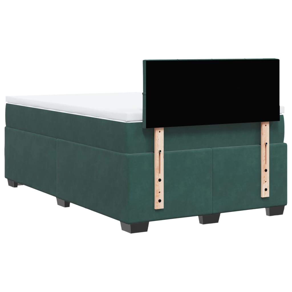 kontinentalseng med madras 120x190 cm velour mørkegrøn
