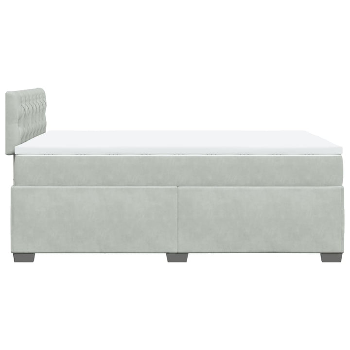 kontinentalseng med madras 120x190 cm velour lysegrå