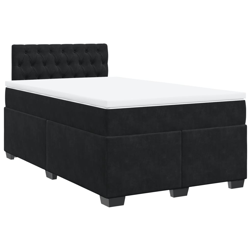 kontinentalseng med madras 120x190 cm velour sort