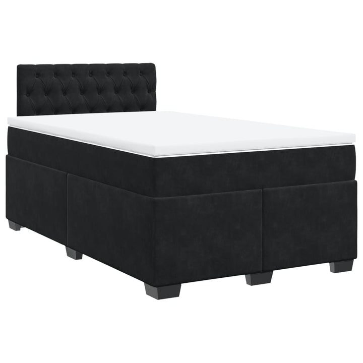 kontinentalseng med madras 120x190 cm velour sort