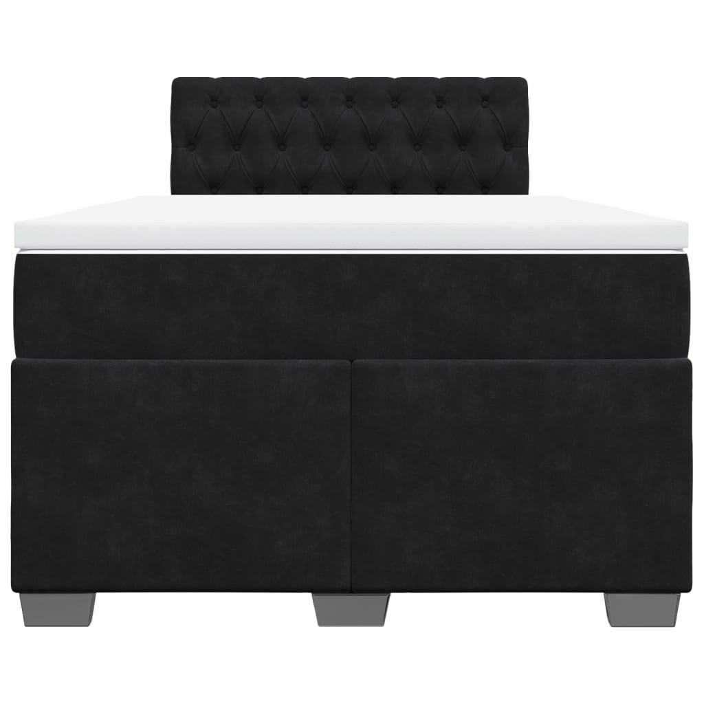 kontinentalseng med madras 120x190 cm velour sort