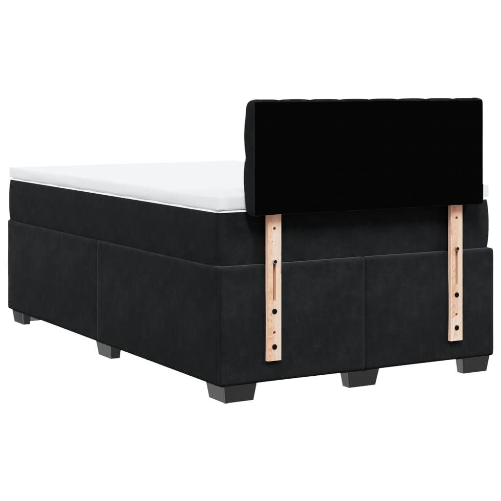 kontinentalseng med madras 120x190 cm velour sort