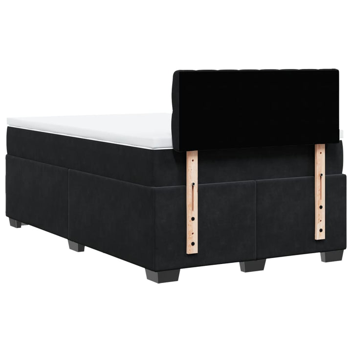 kontinentalseng med madras 120x190 cm velour sort