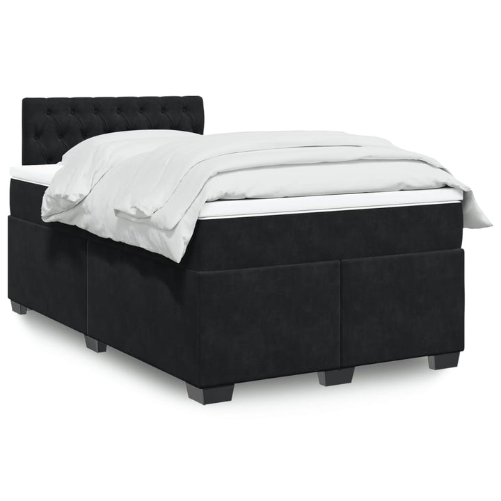 kontinentalseng med madras 120x190 cm velour sort