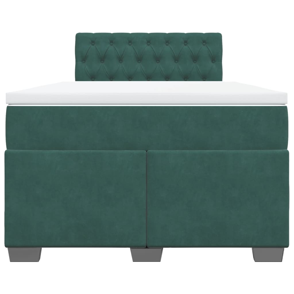 kontinentalseng med madras 120x190 cm velour mørkegrøn