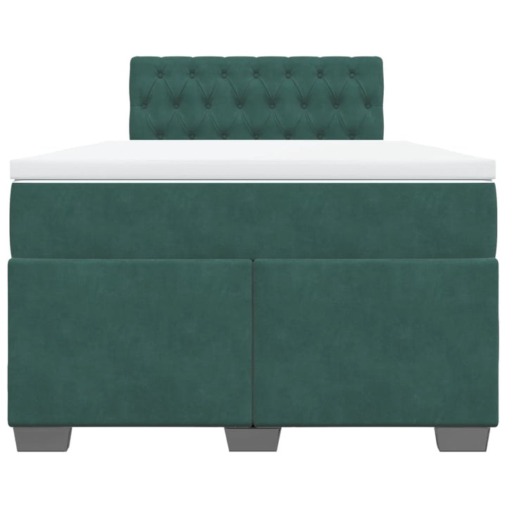 kontinentalseng med madras 120x190 cm velour mørkegrøn