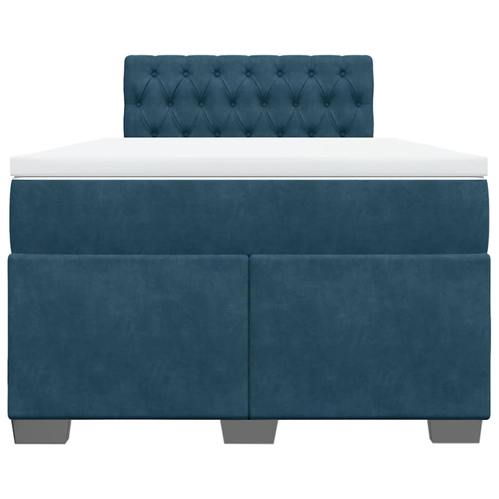 kontinentalseng med madras 120x190 cm velour mørkeblå