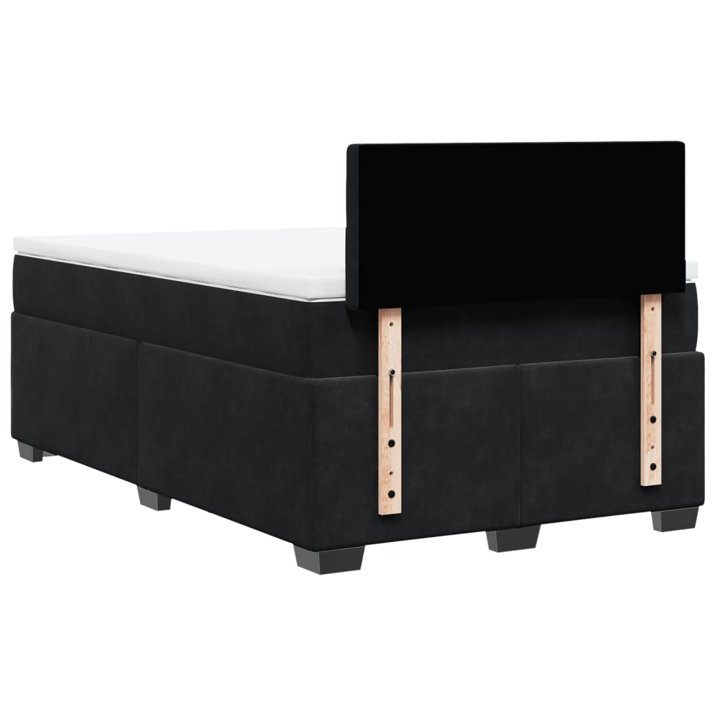 kontinentalseng med madras 120x190 cm velour sort