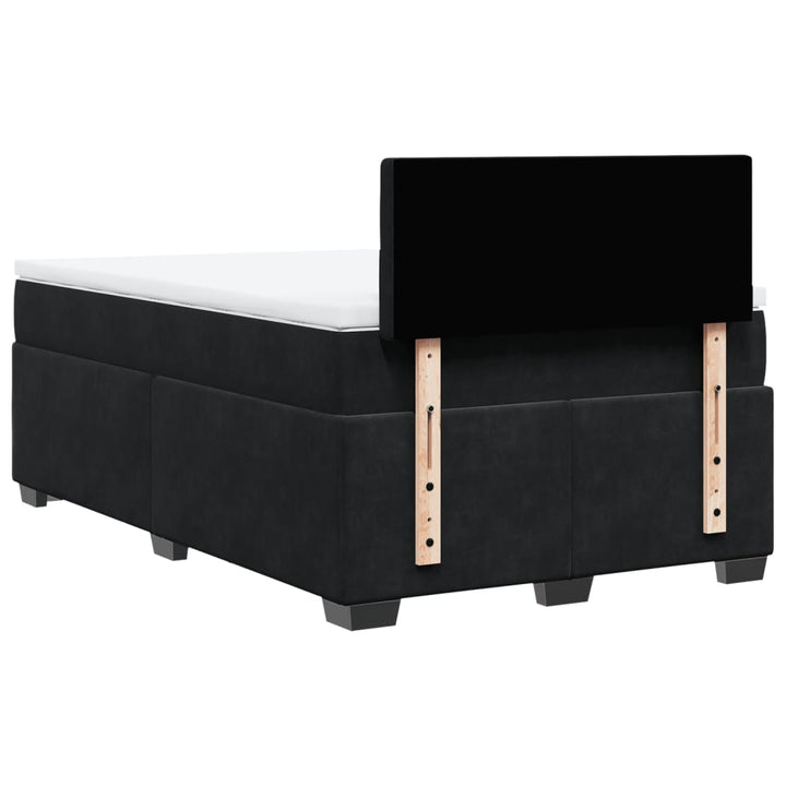 kontinentalseng med madras 120x190 cm velour sort