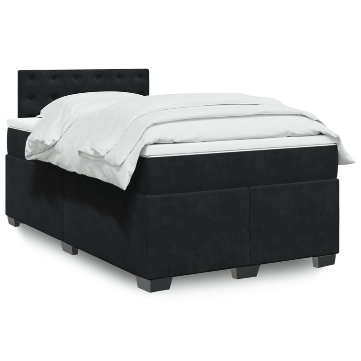 kontinentalseng med madras 120x190 cm velour sort