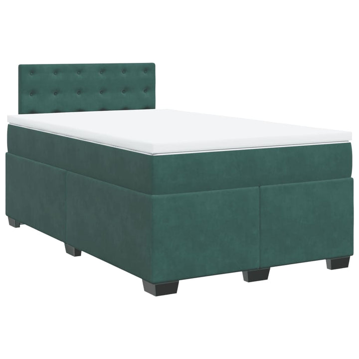 kontinentalseng med madras 120x190 cm velour mørkegrøn