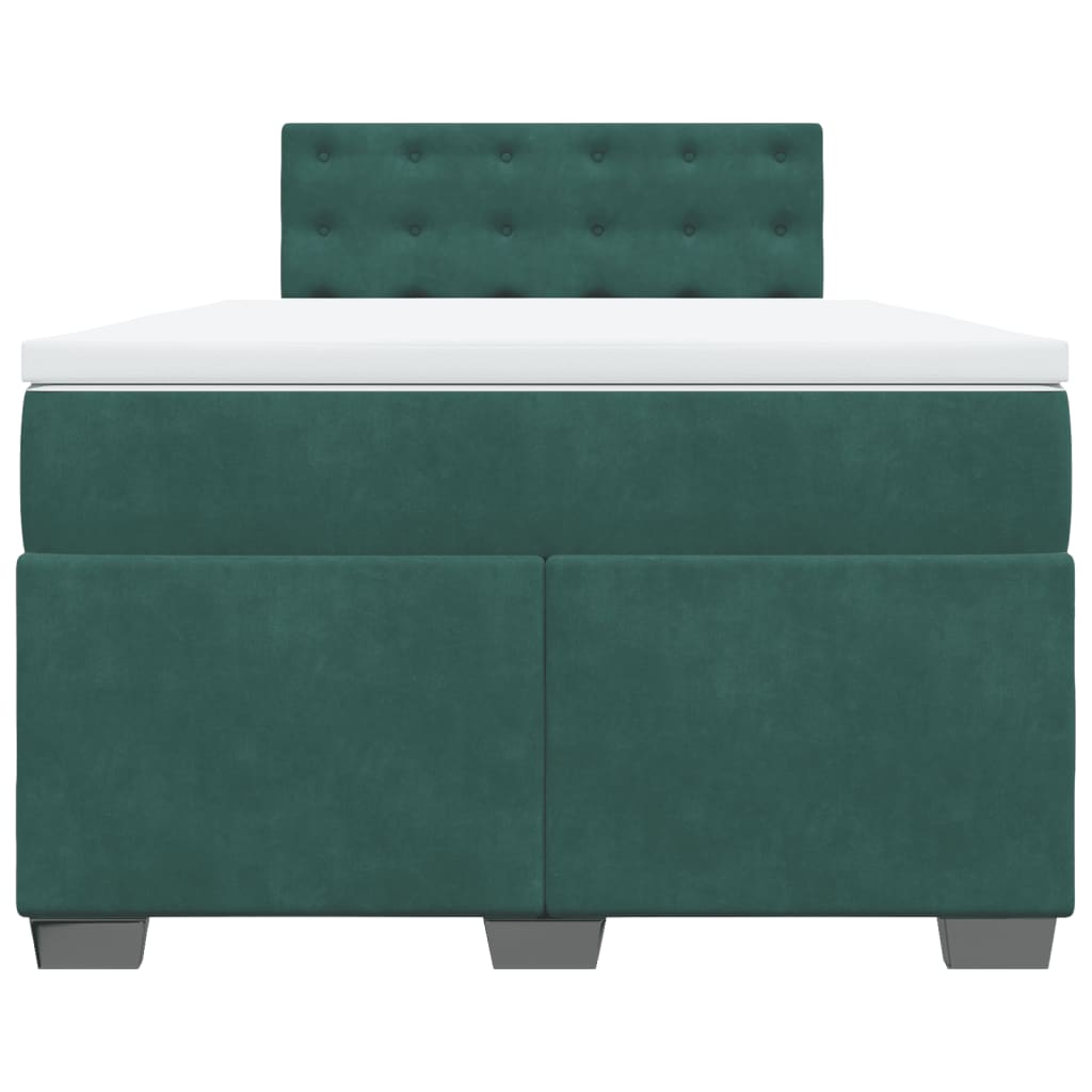 kontinentalseng med madras 120x190 cm velour mørkegrøn