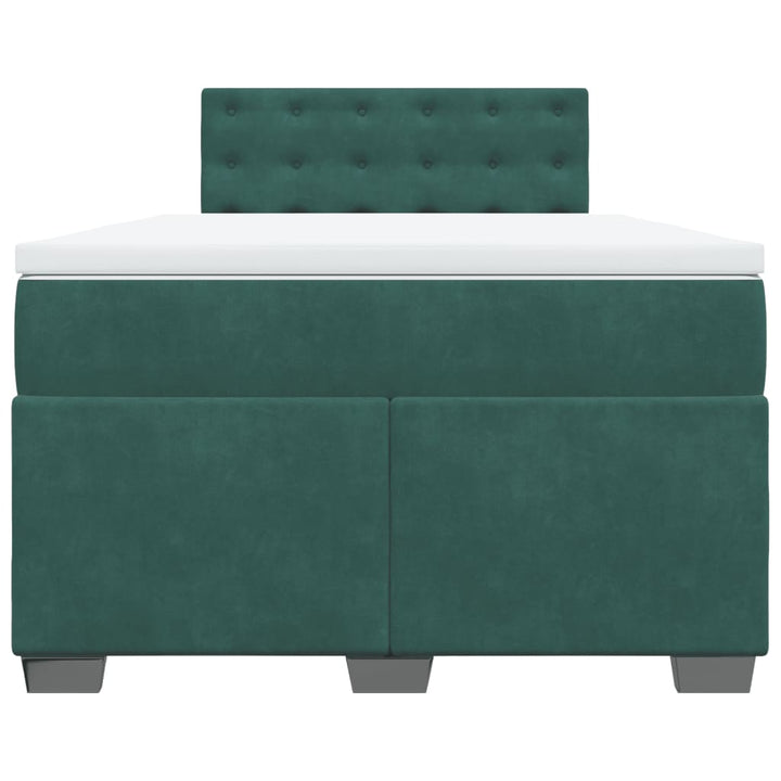 kontinentalseng med madras 120x190 cm velour mørkegrøn