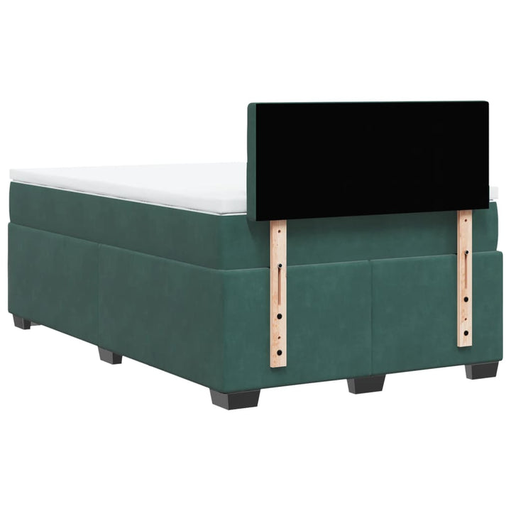 kontinentalseng med madras 120x190 cm velour mørkegrøn