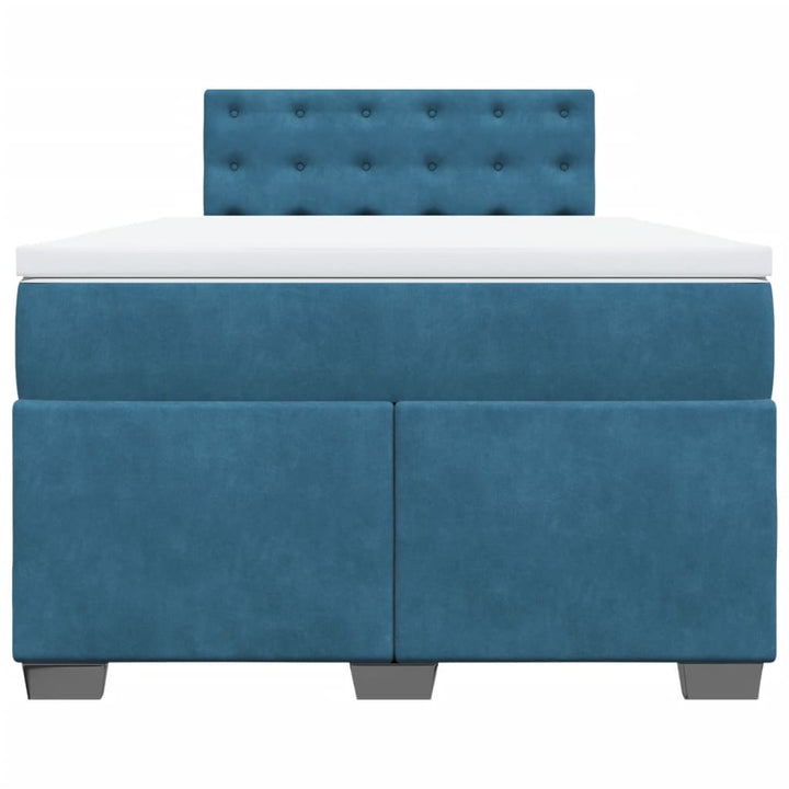 kontinentalseng med madras 120x190 cm velour mørkeblå