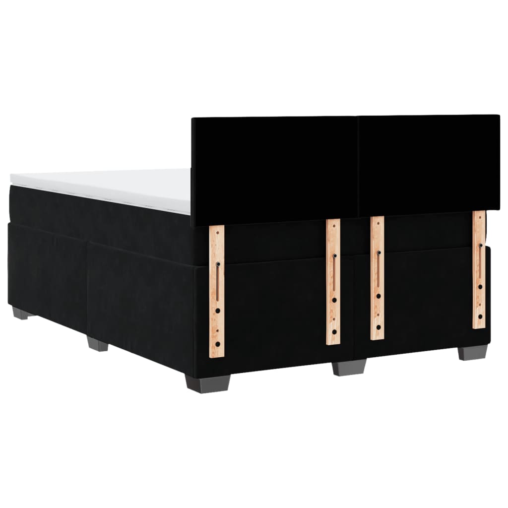 kontinentalseng med madras 140x200 cm fløjl sort