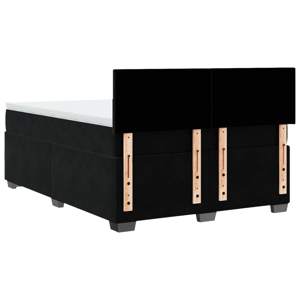 kontinentalseng med madras 160x200 cm fløjl sort