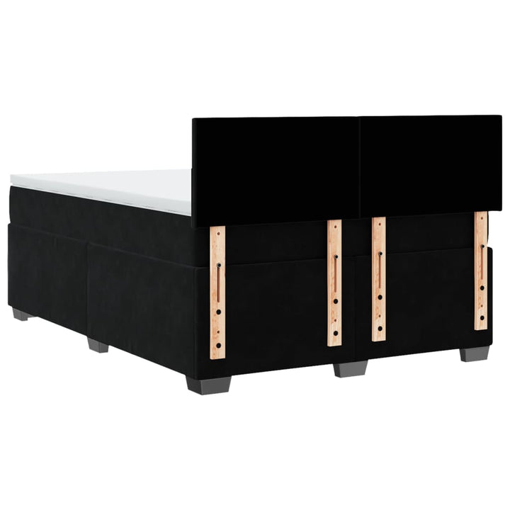 kontinentalseng med madras 160x200 cm fløjl sort