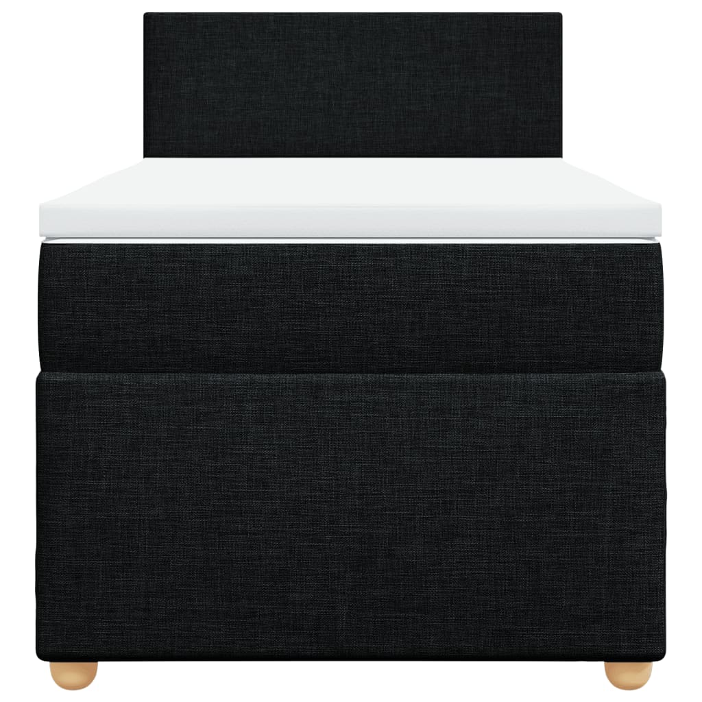 kontinentalseng med madras 80x200 cm stof sort