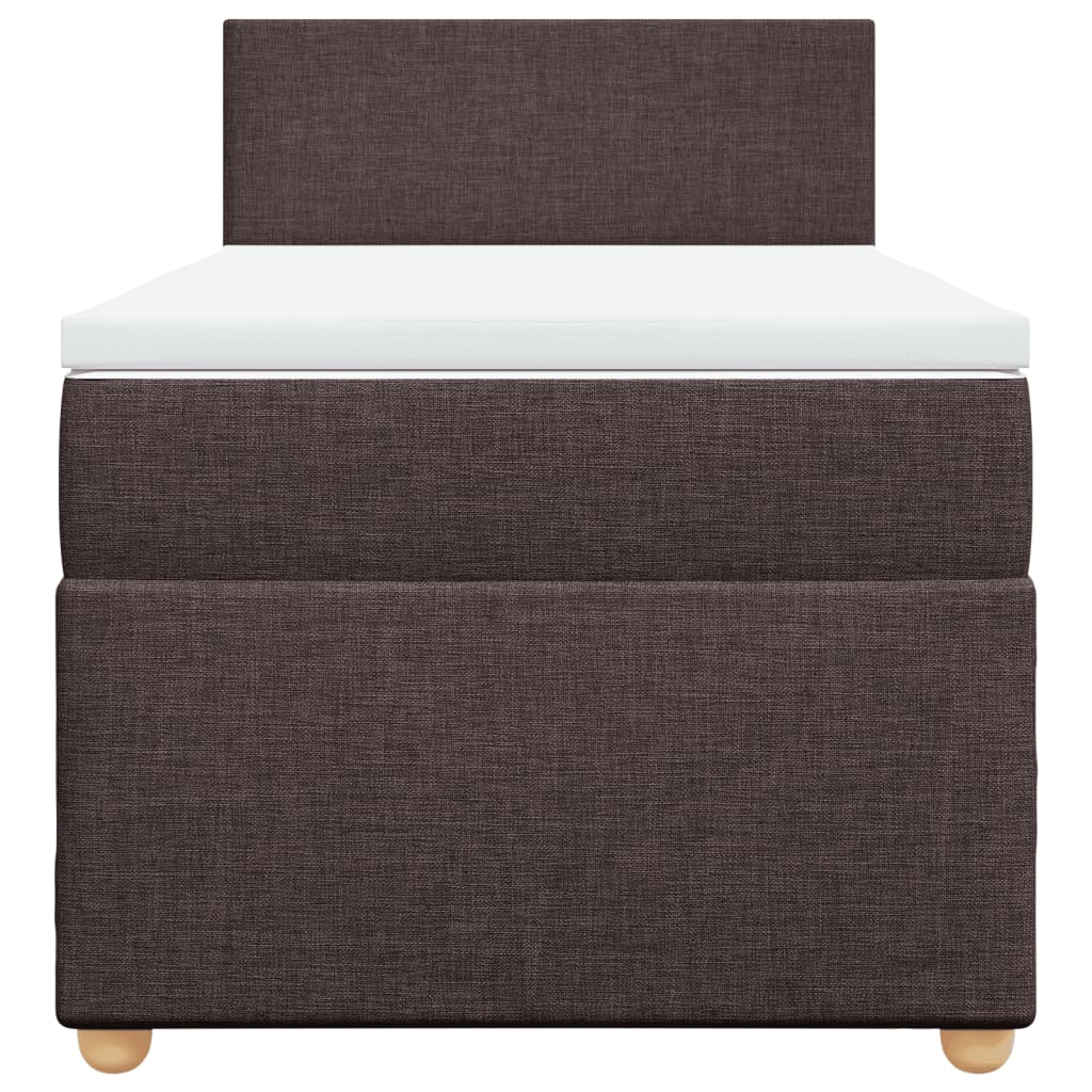 kontinentalseng med madras 80x200 cm stof mørkebrun