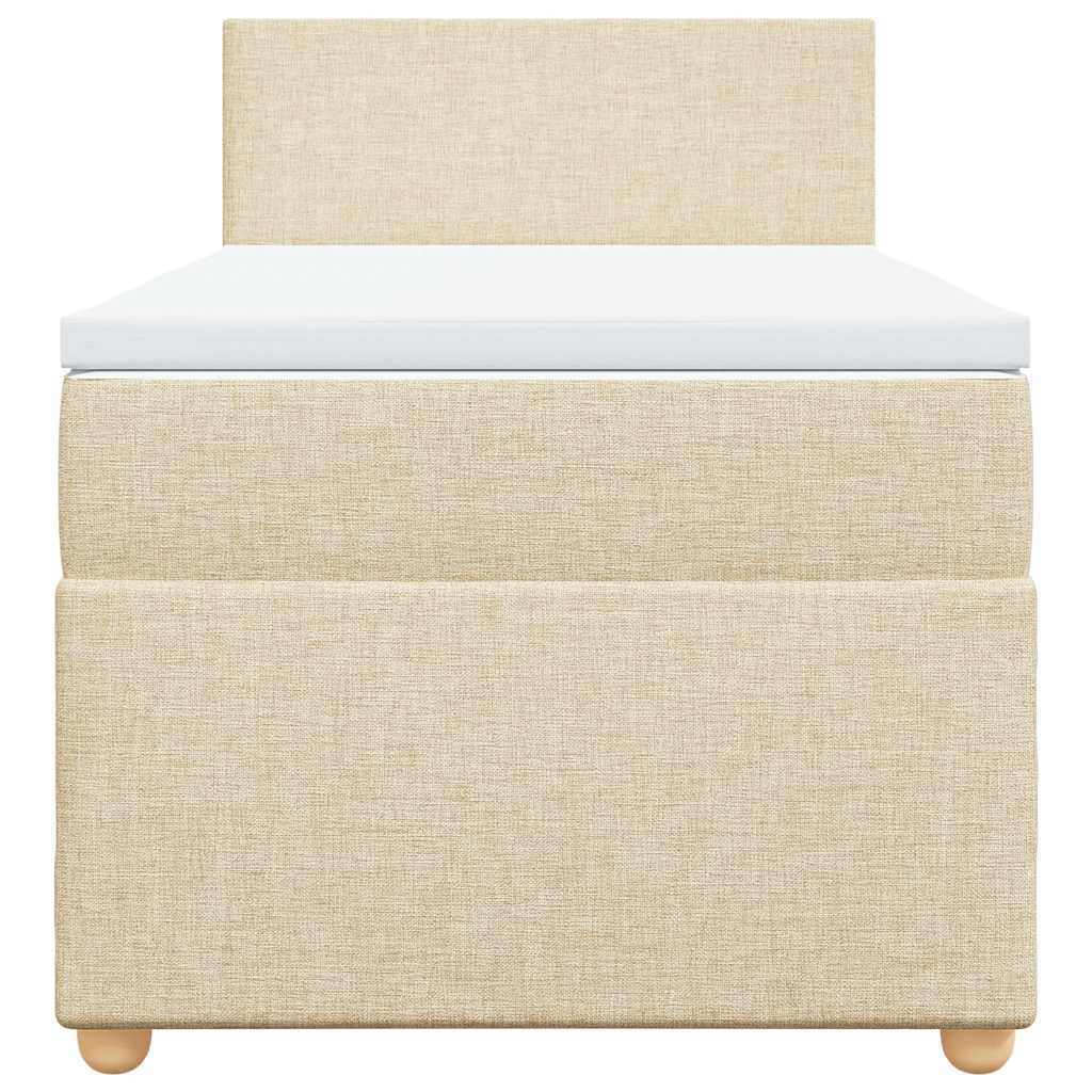 kontinentalseng med madras 80x200 cm stof cremefarvet