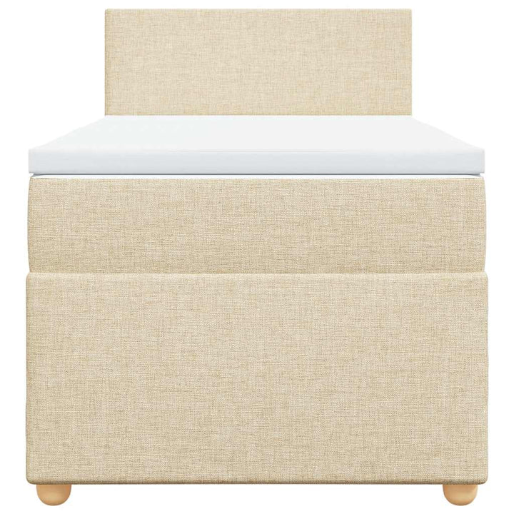 kontinentalseng med madras 80x200 cm stof cremefarvet