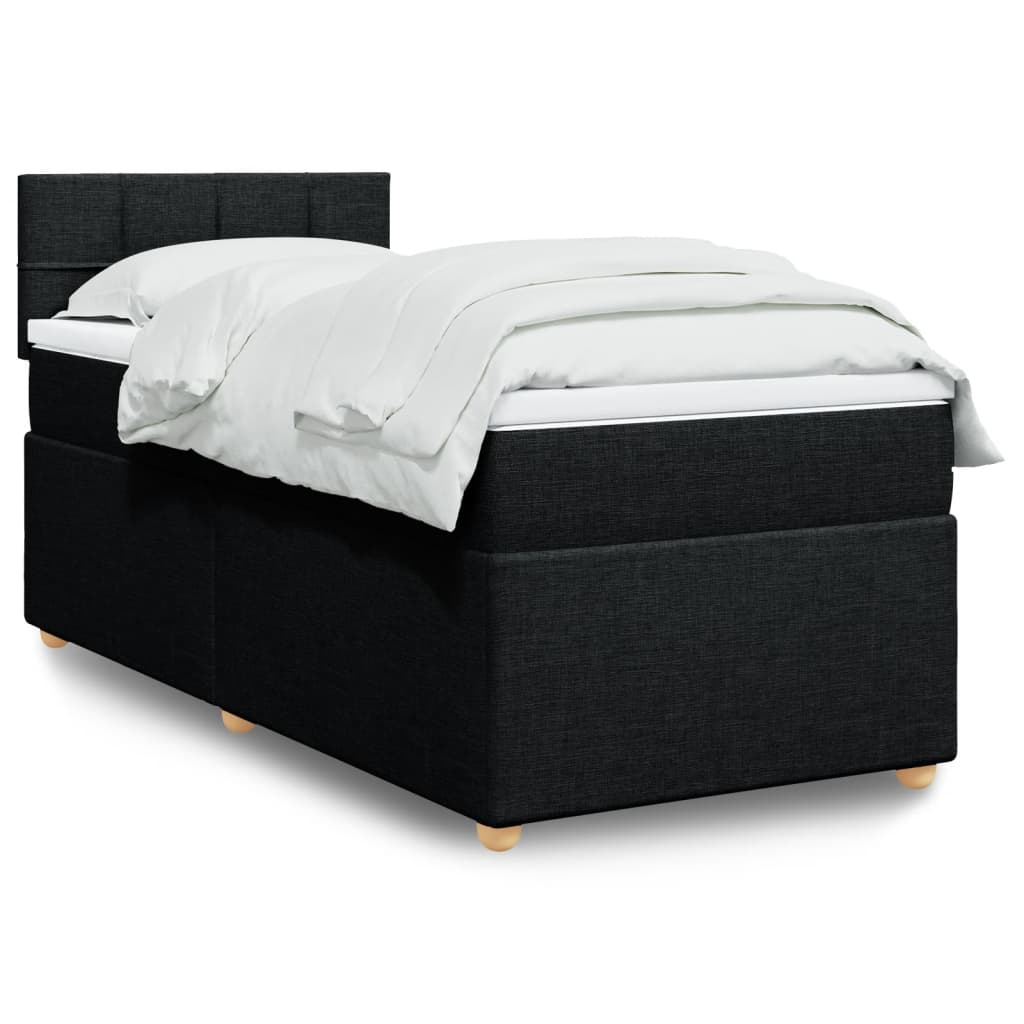 kontinentalseng med madras 80x200 cm stof sort