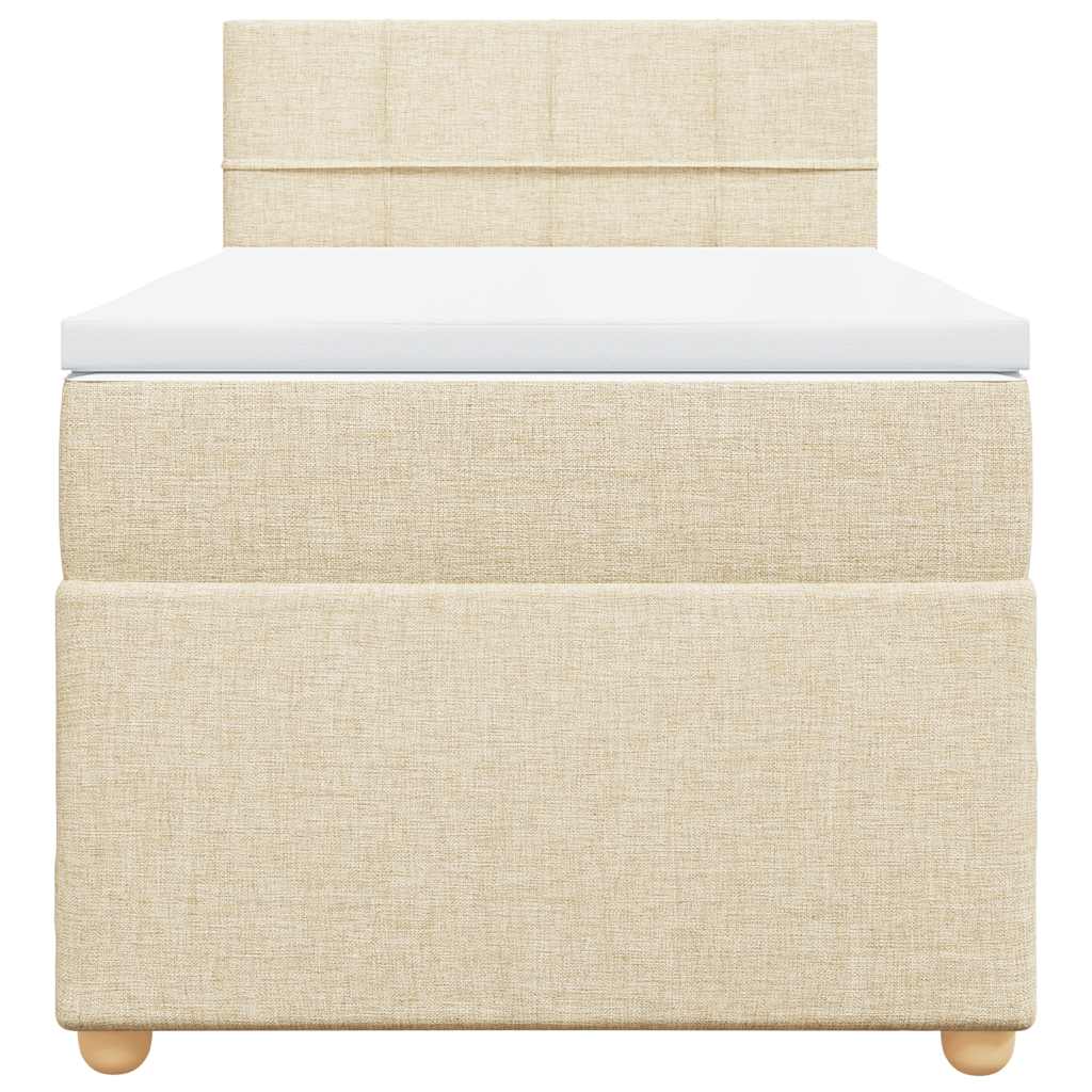 kontinentalseng med madras 80x200 cm stof cremefarvet