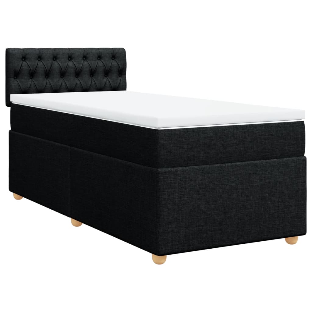 kontinentalseng med madras 80x200 cm stof sort