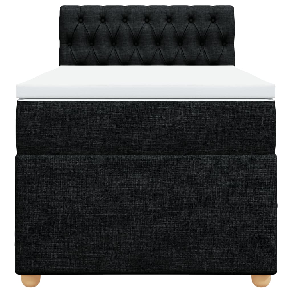 kontinentalseng med madras 80x200 cm stof sort