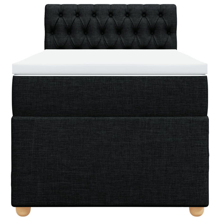 kontinentalseng med madras 80x200 cm stof sort